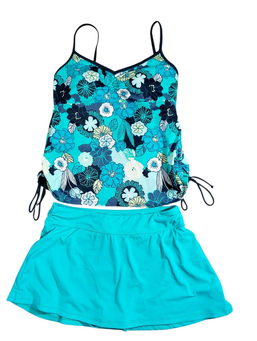 LL Bean Turquoise Tankini 10 Top/8 Bottoms
